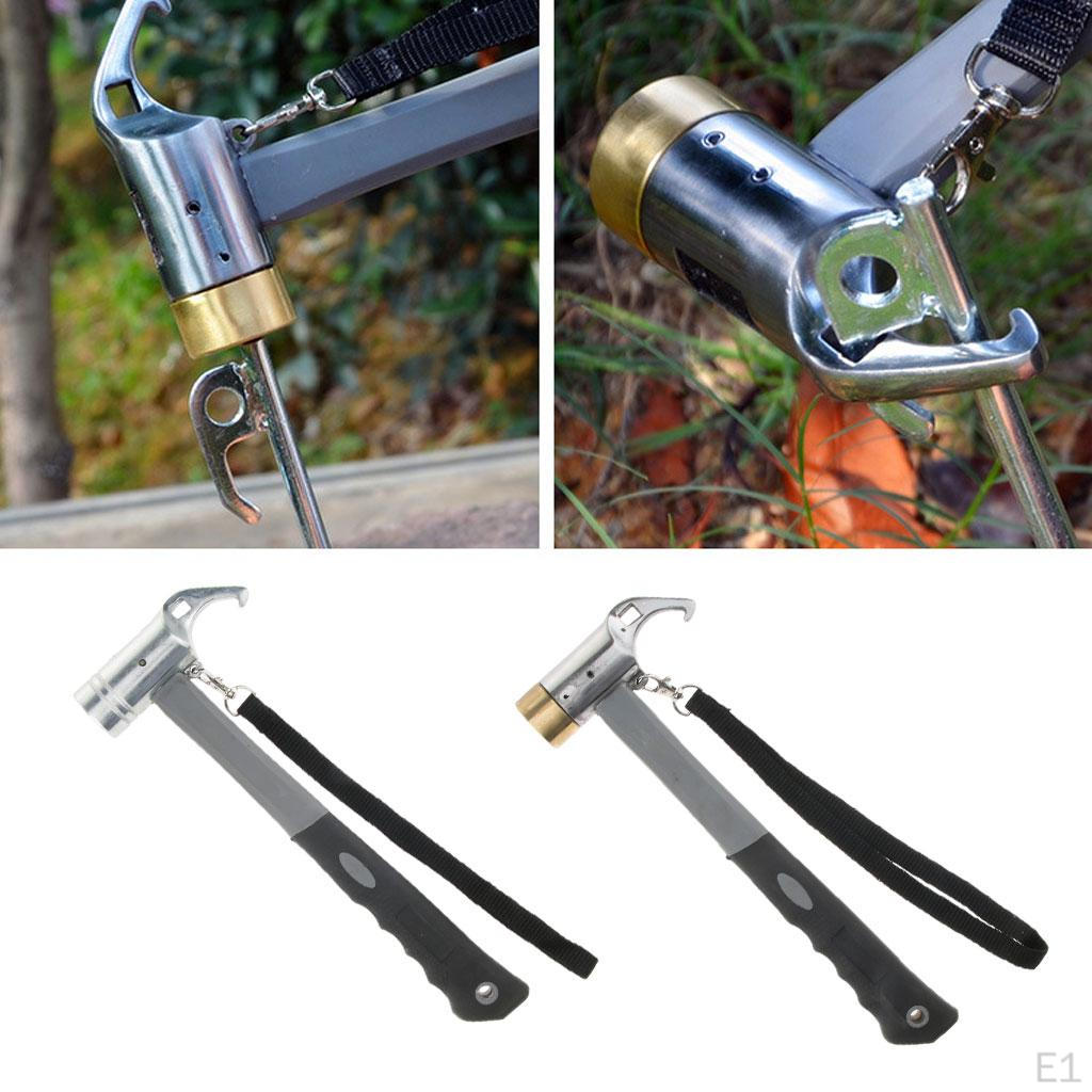 Awning Camping Tent Mallet Hammer Peg Stake Remover With Handing Lanyard