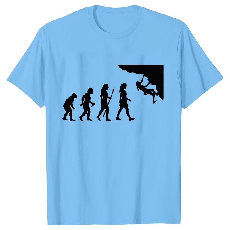 Evolution of Climbing T-shirts for Women Clothes Funny Tops T Shirt Female T-Shirt Gifts for Rock Climbers Short Sleeve Tees