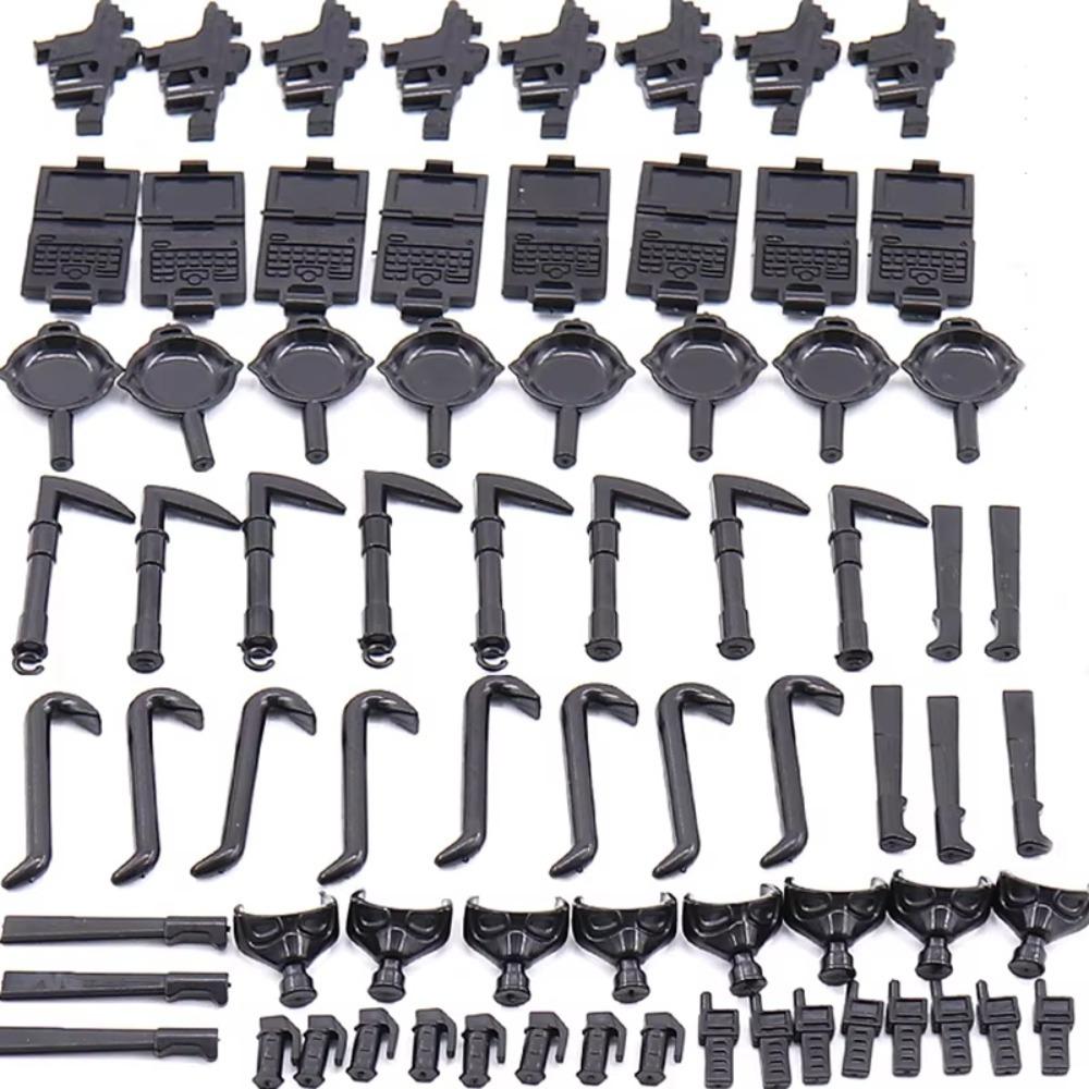 25/50/100ks Vojenské zbraně SWAT Zbraň Dělo Voják Armáda Policejní klobouk Stavebnice Figurka Příslušenství Modelové kostky DIY Hračka