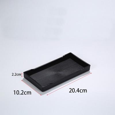 Multi-Purpose Wood Grain Black Tray Plastic Rectangle Serving Trays Decorative Tray Bed Table Tray Kitchen Decoration Tools