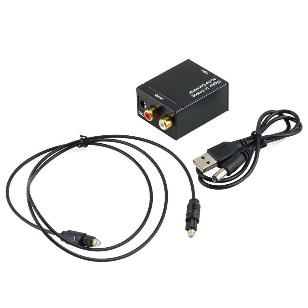 Digital Coaxial Toslink To Analog RCA L/R Adapter Black Optical Coax Toslink RCA Audio Adapter Audio Converter Adapter