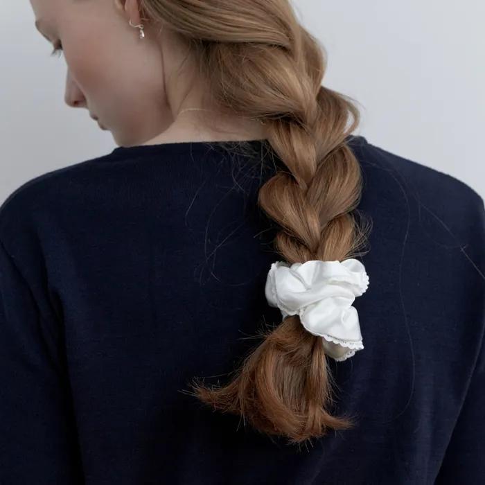Pure Cotton Lace Satin Scrunchy S (L251MHA040)