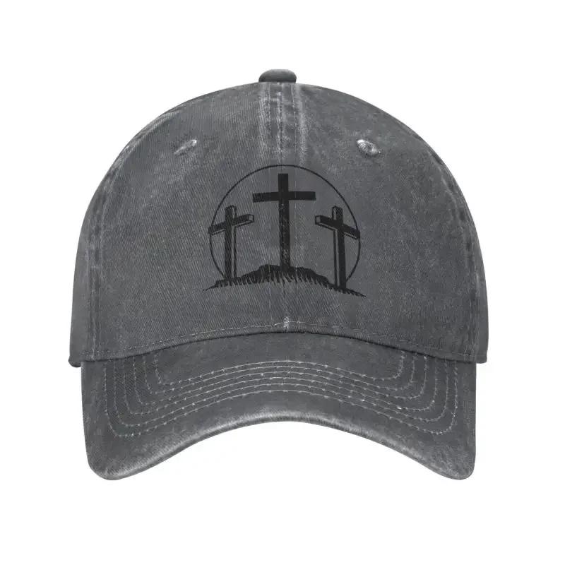 Personalized Cotton The Three Crosses Baseball Cap Women Unisex Breathable Jesus Christ Religion Dad Hat Sports