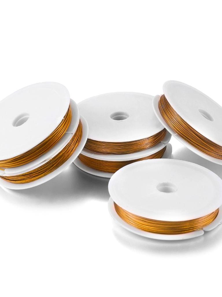 Golden Steel Wire 0.3mm-0.8mm for DIY Jewelry Making and Beading