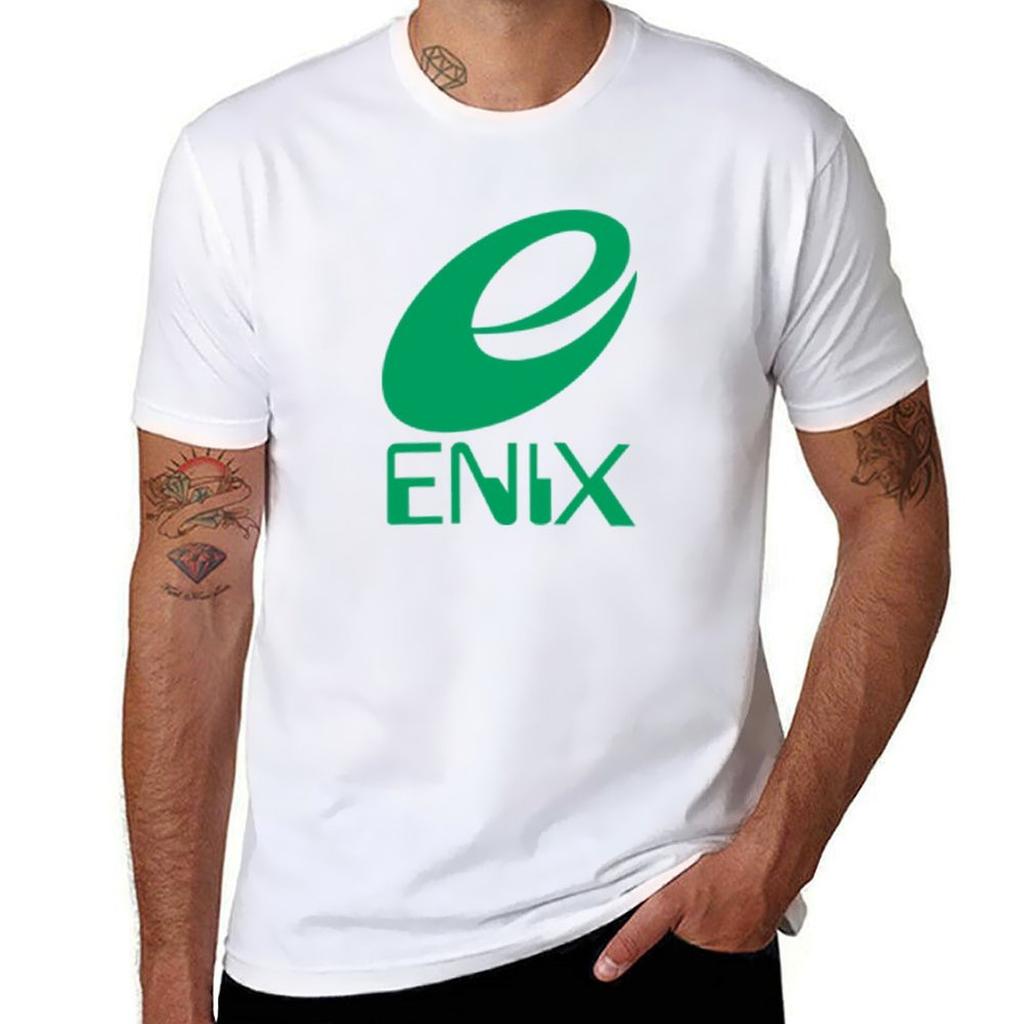 Enix Logo Green Tshirt Casual Trendy Streetwear Tee Shirt