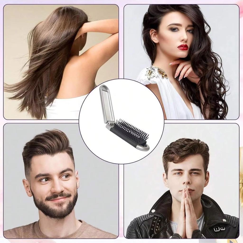 Perie Mini 2 în 1 Pliabilă Pieptene de Masaj Masaj Cap Antistatic Portabil Piepteni de Păr Oglindă Pernă de Aer Pieptene de Masaj pentru Scalp