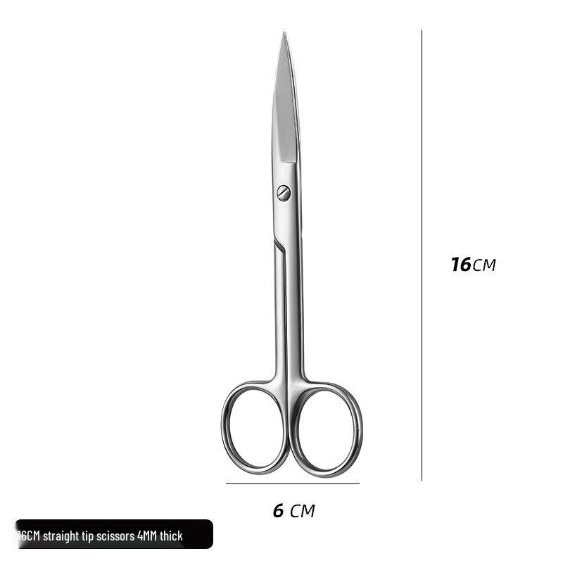 420 Stainless Steel Multi-Purpose Scissors: Large Curved, Straight, Round Tip for Surgical, Beauty, Nose Hair, Eyelid, and Teaching Use.