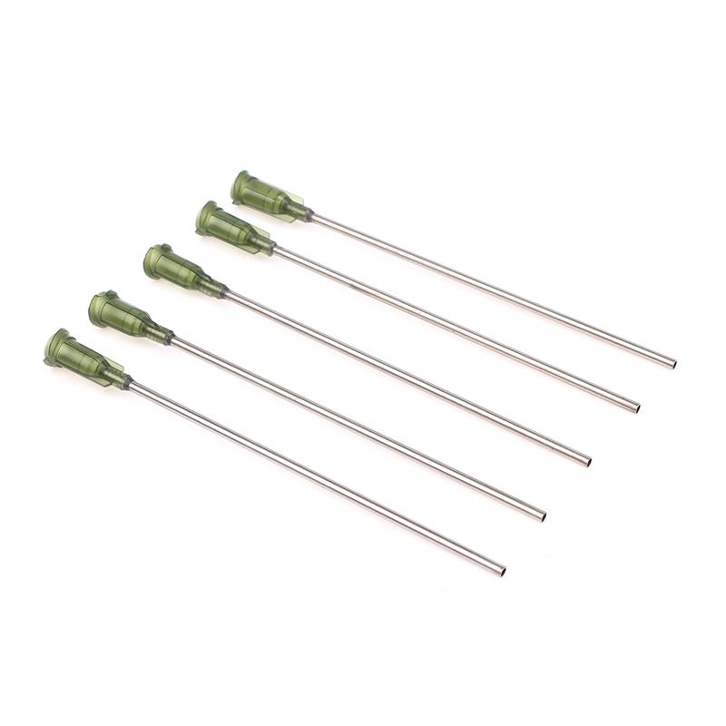 5 Stück Spitze Extra Lang Gesamtlänge 100 mm Stumpfe Spitze Flachkopf Paste Spritze Klebstoff Flüssigkeitsdosiernadel