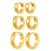 3pcs C-shaped Hoop Earrings for Women,Gold Plated Stainless Steel Earrings,High Polish Geometric Jewelry Gifts