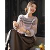 Demana Women's Striped Color-block Wool Blend Knit Sweater