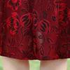 Spring Fall Floral Printed V Neck Lapel Collar Short Sleeves A-Line Midi Dress Casual Knee Length Dress for Women Middle Aged Ladies