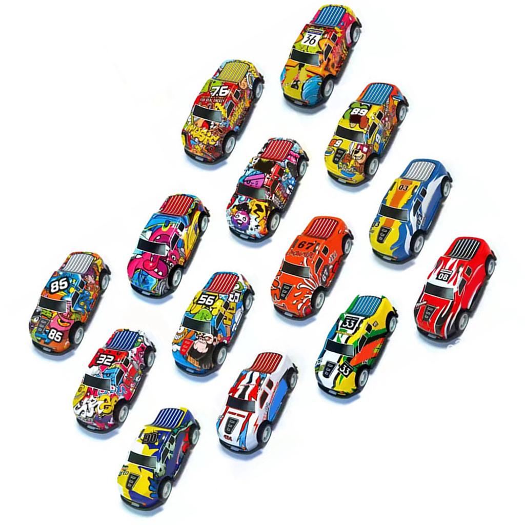 Autíčko na zpětný chod Slitina Módní Graffiti Flexibilní kola Model auta pro Chlapce Dívky Děti Dárek