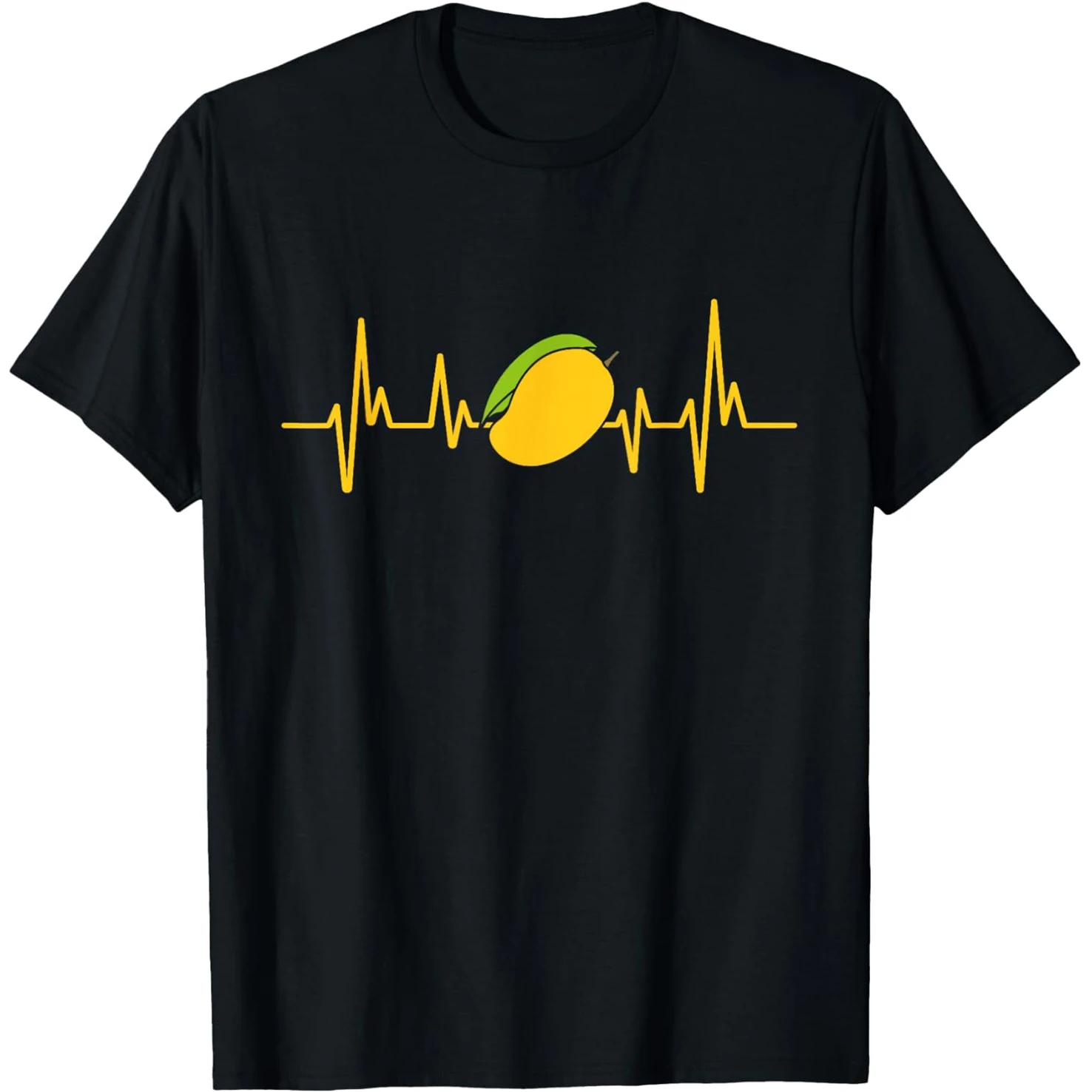 Unisexgo Heartbeat EKG Line Graphic Unisex Women Summer Casual Cotton TShirt S