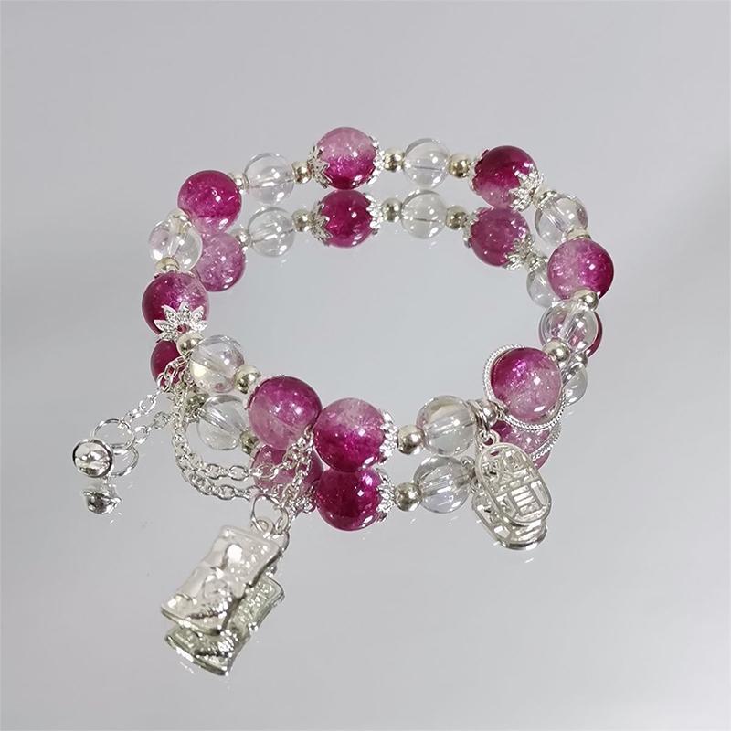 Handgefertigtes Perlenarmband für Damen Elegantes Schmetterlings-Quasten-Anhänger-Accessoire für Geburtstagsgeschenk