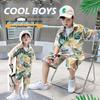 Boys' Summer Hawaiian Floral Shirt & Shorts Vacation Set
