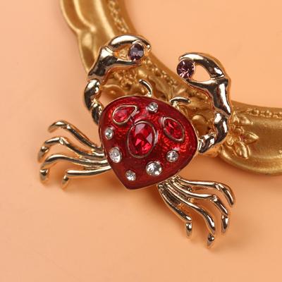 Oil Drop Brooch, Rhinestone, Crab, Brooch, Shawl, Silk Scarf, Clothing Brooch.