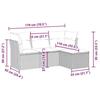 VidaXL Garden Lounge Set with Cushions 4 Pcs, Patio Sofas, Patio Furniture Set, Outdoor Furniture, Grey 3263118