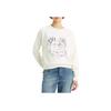 Levis Crew Neck Pullover Logo Embroidery Print Long Sleeve Sweatshirt Women Sweatshirt White A7288-0012