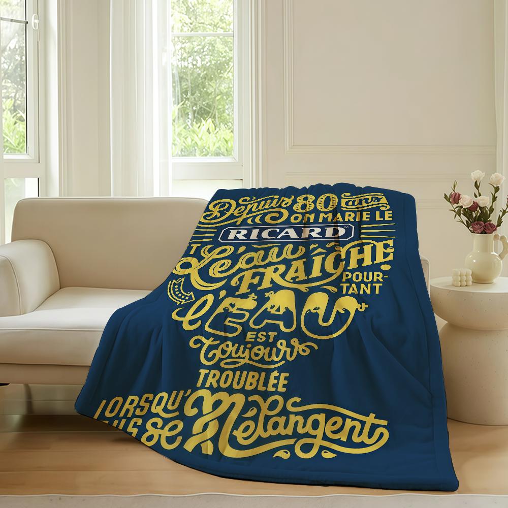 Fashion print R-RiCard Blanket For Sofa Office Bed Plane Travel Sleep Read Relax Camping Soft And Warm