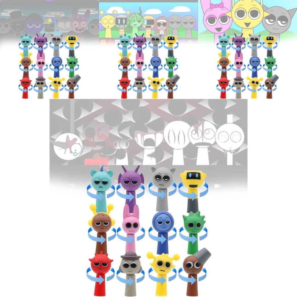 Premium Pvc Sprunki Rhythm Box Collectible Figures For Vibrant Desktop Dcor And Games