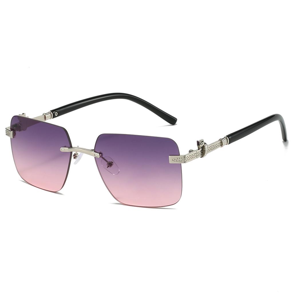 Rimless Square Sunglasses New Fashion Vintage Style Gradient Multi-color Sun Glasses Trendy Stylish Brand Design Shades