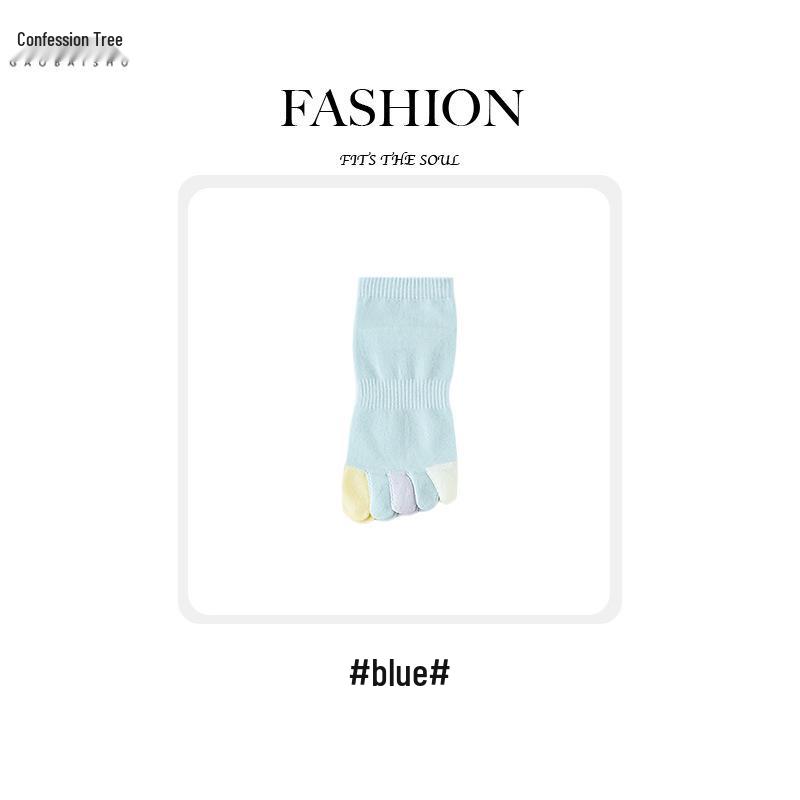 Women's Five-Toe Breathable Cotton Socks - Autumn/Winter Mid-Calf, Sweat-Absorbent, Candy Colors