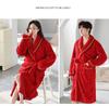 G5Z Winter Flannel Couple Robe: Men's Coral Fleece & Women's Plus Velvet Thick Warm Pajamas Bathrobe.