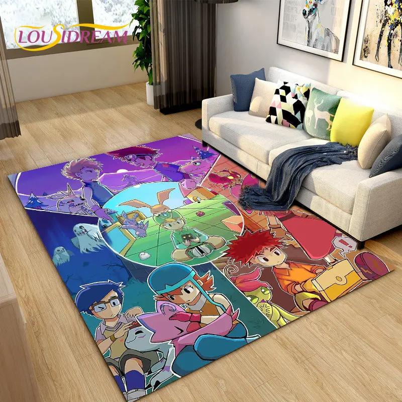 Digimon Adventure Cartoon Area Rug Large,Carpet Rug for Living Room Bedroom Sofa Doormat Decoration, Non-slip Floor Mat Cover 3D