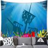 Underwater World Ocean Style Tapestry Wall Hanging Cartoon Tropical Fish Decoration Tapestry Home Background Decoration