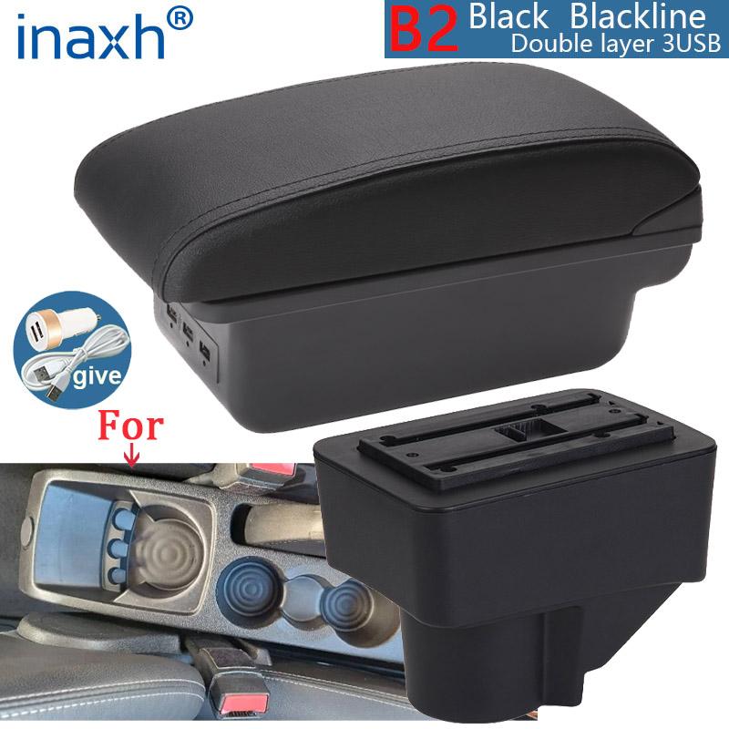 For Ford Fiesta Armrest Car Storage Box For Ford Fiesta 3 Car Armrest Box 2011-2018 Accessories PU Leather easy installation