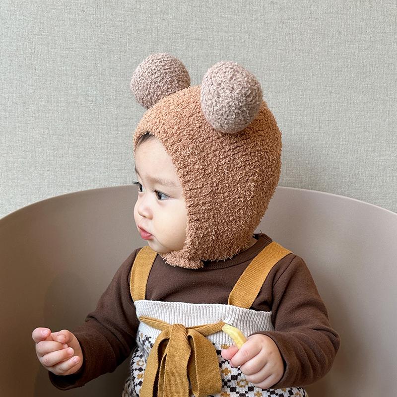 Warm Baby Hat Ear Protection Hats Ball Decoration Comfortable Kids Hats