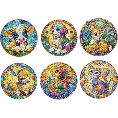 6 Stück Acryl DIY Diamantkunst Kühlschrankmagnet Kristall Funkelnde Diamanten Magnete Set für Kühlschrank Briefkasten Deko