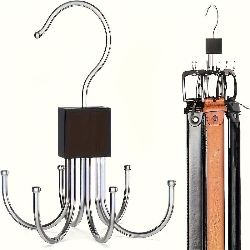 1pc Rotating Stainless Steel Belt Hanger, Multifunctional Wardrobe Storage Rack, Suitable for Belts, Bras, Vests, Ties and Scarves