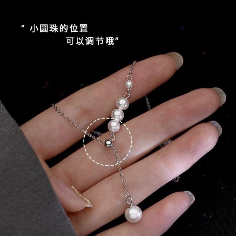 Sweater Chain Pearl Jewelry Necklace Temperament Round Beads Small Sweet Potato Recommended Shijia Pearl Necklace