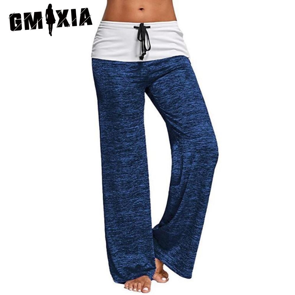 

GMXIA Женские модные повседневные брюки и капри с однотонным принтом XXL синий