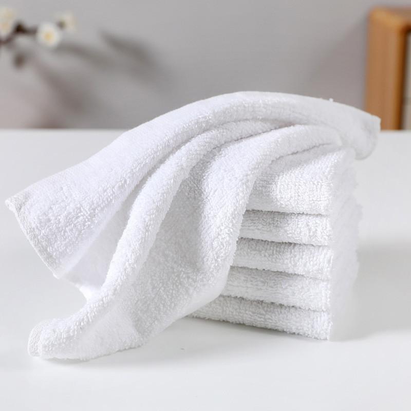 1Pc 30x30cm Square White Soft Terry Cotton  Absorbent Hotel Multifunctional Cleaning Hand Towel