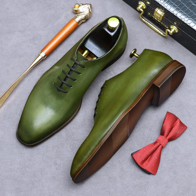 Herresko i ekte skinn av topp kvalitet, Oxford-sko for menn, vintage enkelt design, spiss tå for menn, bryllupssko, formelle sko, datingsko for gentleman