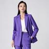 Women's Double-breasted Purple Blazer & Pants Suit Set