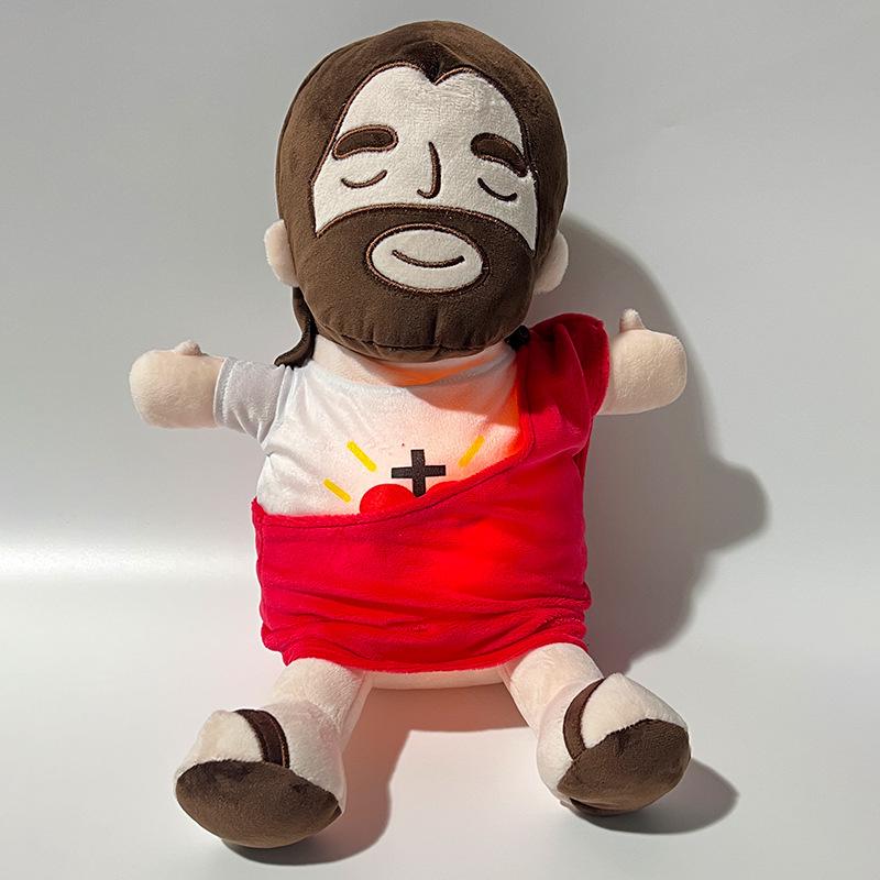 Plush Relief Anxiety Toys Jesus Breathing Musical Soothing Doll Sleep Toy Gift