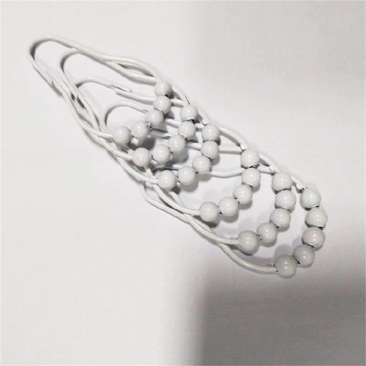 5 Bead Roller Shower Curtain Hooks Smooth Sliding Stainless Steel Construction Shower Rod Hook Bath Accessory