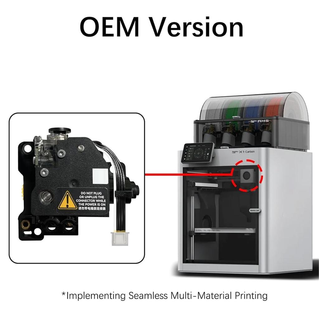 For Bamboo Lab Hardened Steel Extruder Kit for X1,X1C 3D Printer (X1 Series)