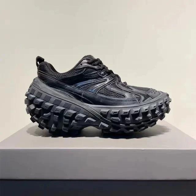 Woman Shoes Old Dad Tire Thick Bottom Sneakers Women Outdoors Platform Increase Shoes For Women Leather Women Casual Sneakers