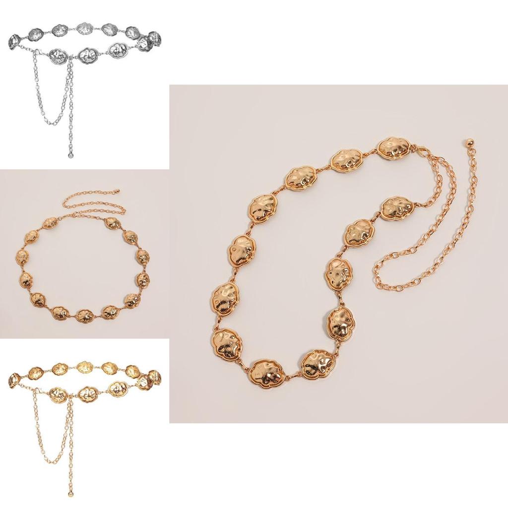 Metal Cloud Waist Chain For Women With Geometric Line Art Spring Fashion Accessory