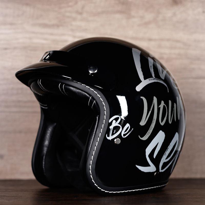 Retro Motorcycle Helmet Men's and Women's Electric Vehicle Scooter 3/4 Half Helmet