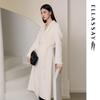 ELLASSAY Women's 2025 A/W Merino Wool Blend Belted Lapel Long Coat