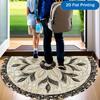 Bohemian Style Semi-Circular Carpet Soft Non-Slip Decorative Mat 2D Print Aesthetic Rug for Entrance Porch Festive Home Decor