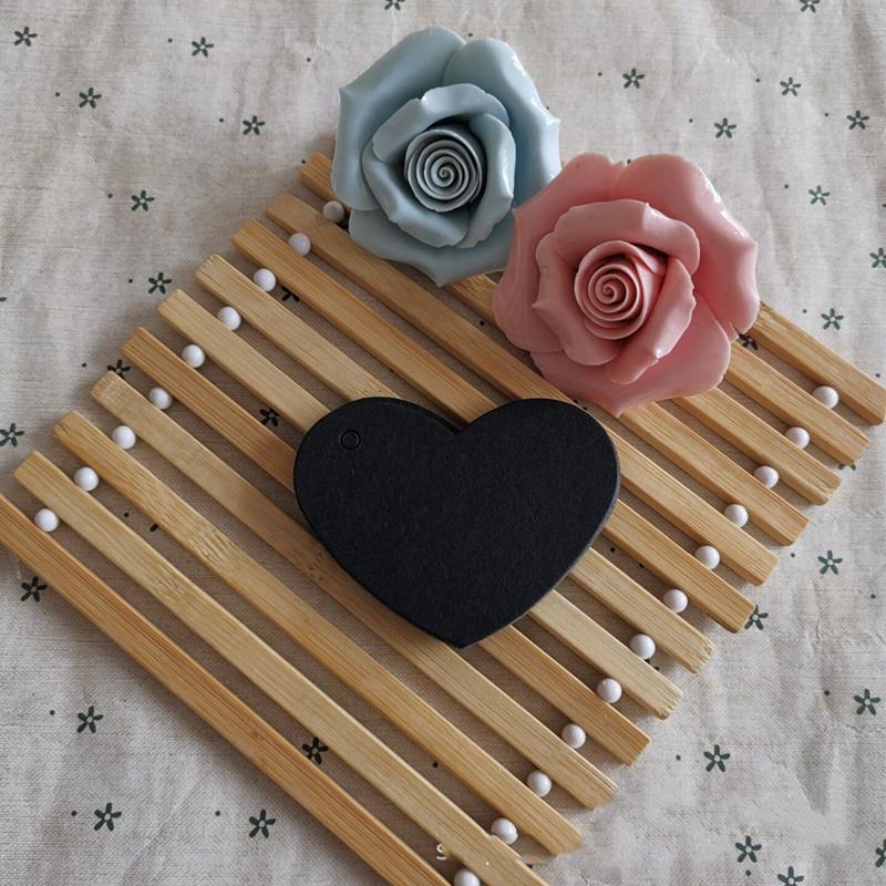 6.5*5cm 100Pcs Heart Shape Blank Kraft Paper Card Gift Tag Label DIY Party Wedding Crafts