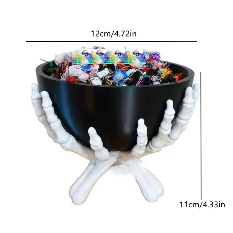 Halloween Candy Bowl Gothic Skeleton Hands Candy Storage Holder Multifunctional Halloween Organizer Holder Scary Home Decoration