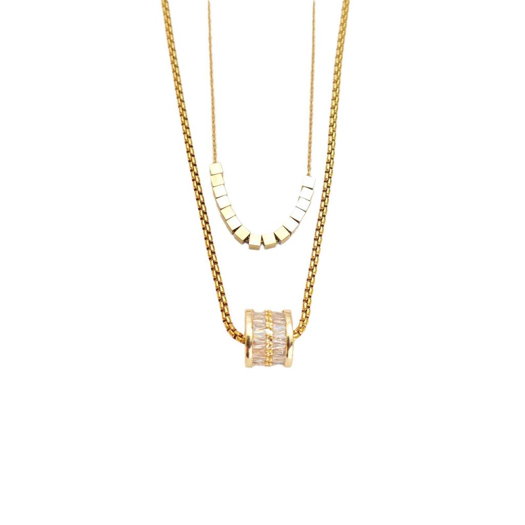 Double-Layer Stacked Small Waist Necklace Women'S High-End Sense Light Luxury Personality Versatile Collarbone Chain Autumn And Winter Accessories