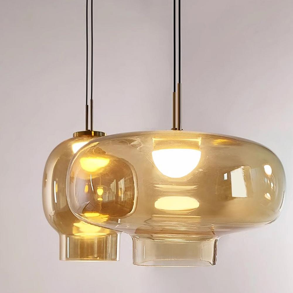 Vintage LED Glass Pendant Light Indoor Creamy wind Pendant lamp Bedroom Living Dining Room Decor Aesthetics Light Fixture